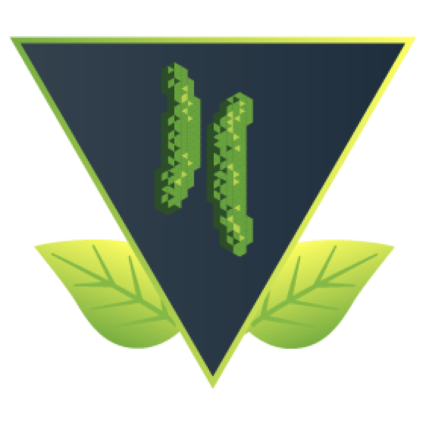 Double cucumber achievement badge: two pixel-art cucumbers side by side, framed by two green leaves